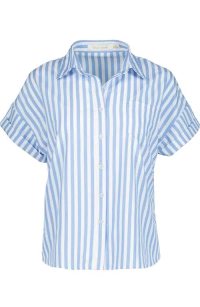 Bishop + Young Chill Button Front Shirt In Blue