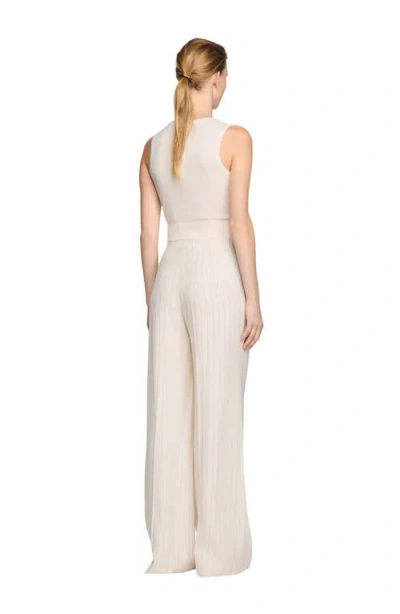 Sandro Striped Trousers In Neutral