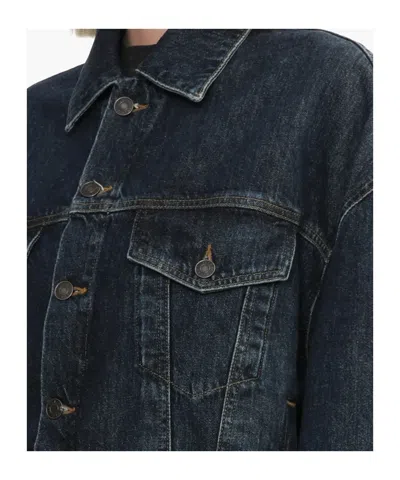 Agolde Button Denim Jacket In Blue