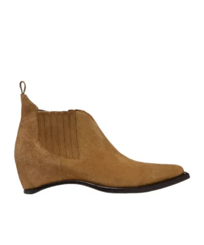 Maison Margiela Western Chelsea Heel-less Ankle Boots In Brown