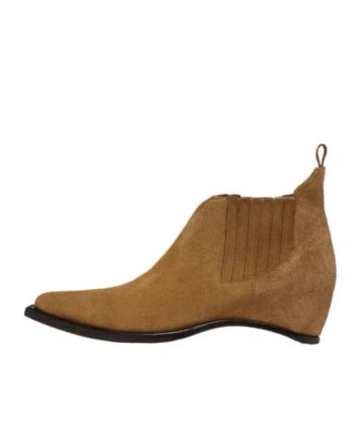 Maison Margiela Western Chelsea Heel-less Ankle Boots In Brown