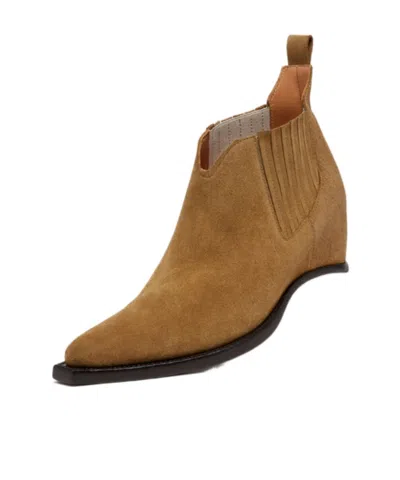 Maison Margiela Western Chelsea Heel-less Ankle Boots In Brown
