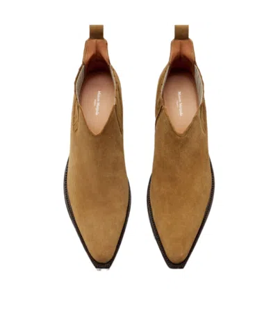 Maison Margiela Western Chelsea Heel-less Ankle Boots In Brown