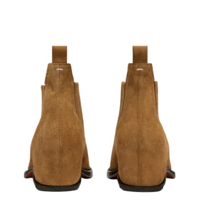 Maison Margiela Western Chelsea Heel-less Ankle Boots In Brown