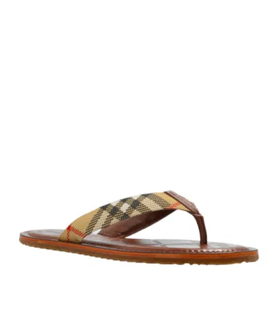 Burberry Check-pattern Sandals In Brown