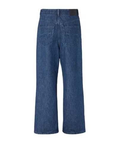Fendi Leather-patch Jeans In Blue