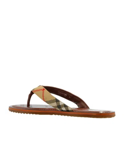 Burberry Check-pattern Sandals In Brown