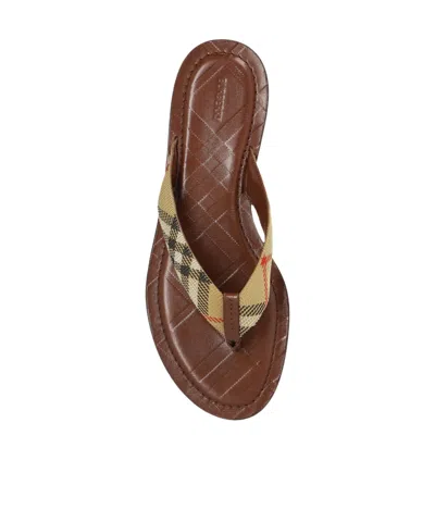 Burberry Check-pattern Sandals In Brown