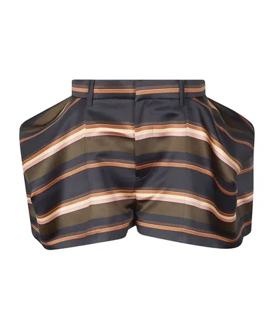 Sacai Horizontal-stripe Shorts In Multi