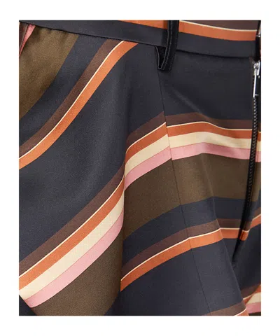 Sacai Horizontal-stripe Shorts In Multi