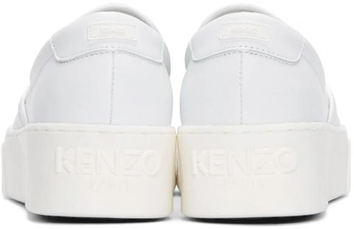 Shop Kenzo White Leather Tiger Sneakers In 01 Blanc