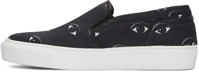 Shop Kenzo Black Eyes Slip-on Sneakers