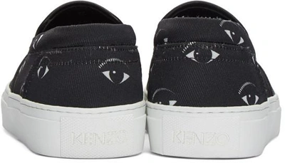 Shop Kenzo Black Eyes Slip-on Sneakers