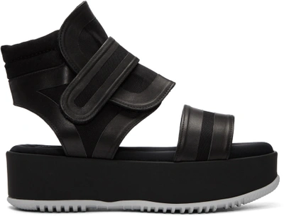 Marni Black Velcro Platform Sandals In Nero