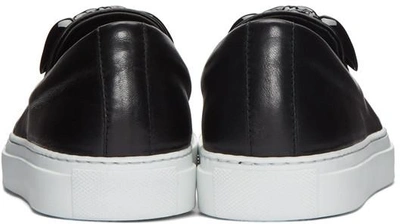 Shop Versace Black Leather Medusa Slip-on Sneakers