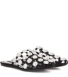 Alexander Wang Amelia Studded Suede Slippers In Black