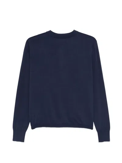 Aspesi Cardigan Avec Col En Melange Coton-soie-lin In Blue