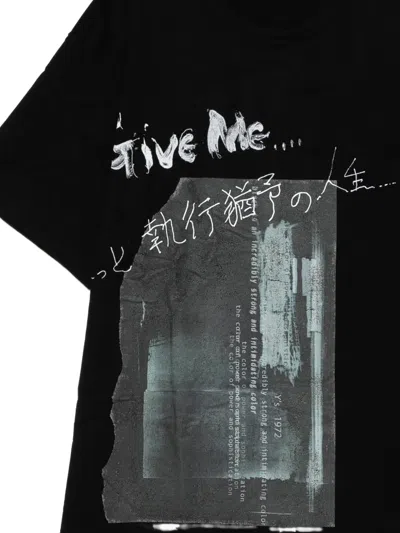Y's Print T-shirt In Black