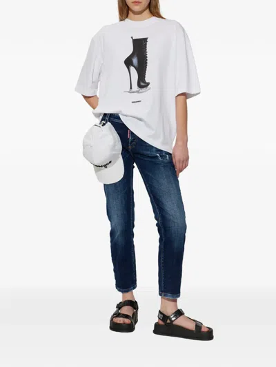 Dsquared2 Distressed Trousers In Blue