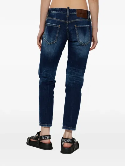 Dsquared2 Distressed Trousers In Blue