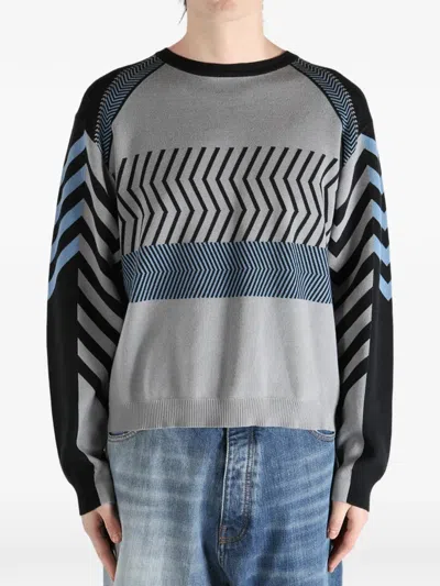 Kiko Kostadinov Chevron-pattern Sweatshirt In Multi