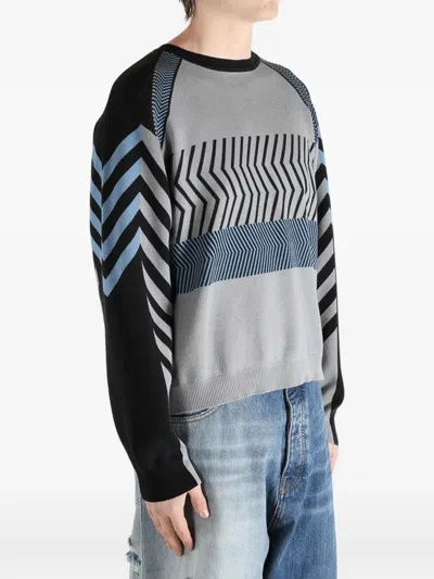 Kiko Kostadinov Chevron-pattern Sweatshirt In Multi
