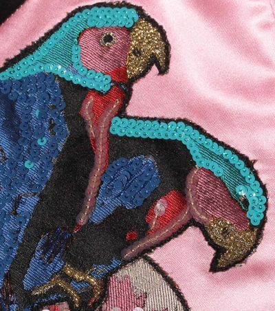 Shop Valentino Embellished Silk-satin Bomber Jacket In Multicoloured