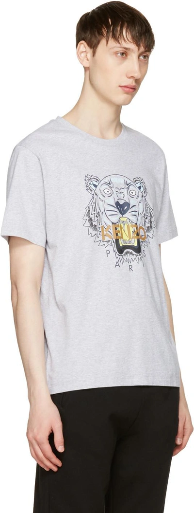 Shop Kenzo Grey Tiger T-shirt