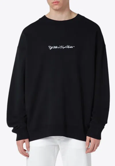 Off-white Script Arrow Diagonal Skate Sweatshirt In Black
