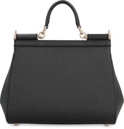 Dolce & Gabbana Black Handbag With Adjustable And Removable Shoulder Strap And Logo Plaque On The Front In Grained L