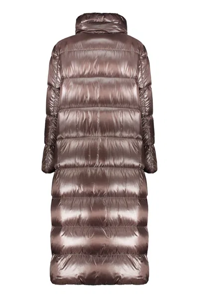 Herno Nylon Down Jacket In Brown
