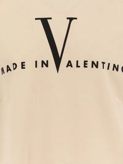 Valentino Garavani Cotton T-shirt With Made In Print Clothing In Nude