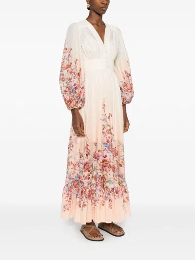Zimmermann Awaken Plunge Maxi Dress With Separate Slip Clothing In Multi
