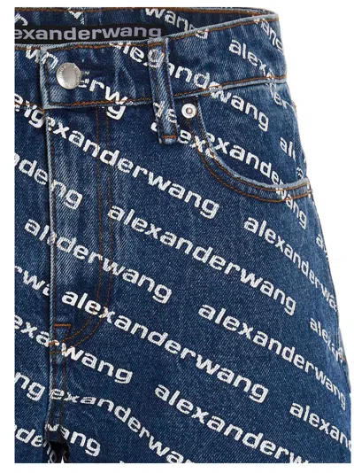 Alexander Wang Denim Shorts Featuring Printed Design In Blue