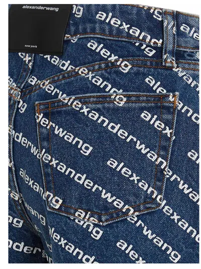 Alexander Wang Denim Shorts Featuring Printed Design In Blue