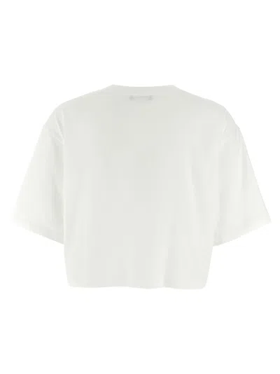 Balmain Printed Logo Cropped T-shirt In White
