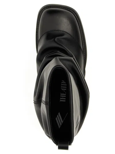 Attico Combat Mini Robin Black Leather Boot