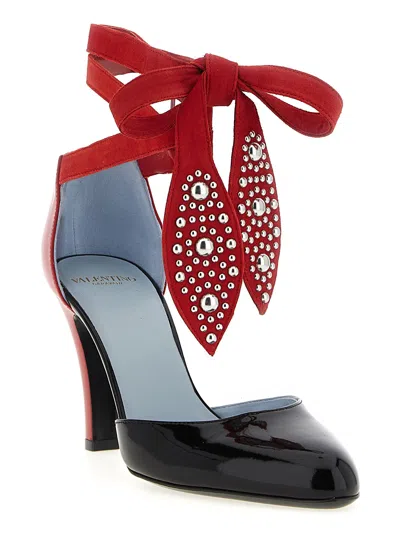 Valentino Lace-up Patent Bicolor Pumps 8.5cm Heel In Multi