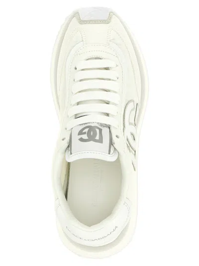 Dolce & Gabbana Dg Cushion White Low Top Sneakers In Mixed Materials Woman In Multi
