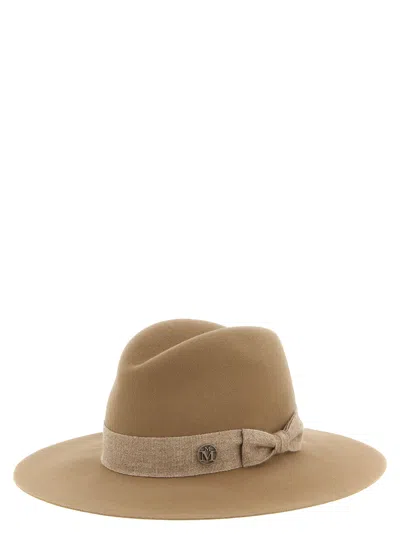 Maison Michel Wide Brim Hat Ribbon Band In Neutral