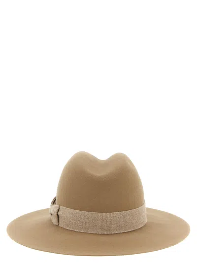 Maison Michel Wide Brim Hat Ribbon Band In Neutral