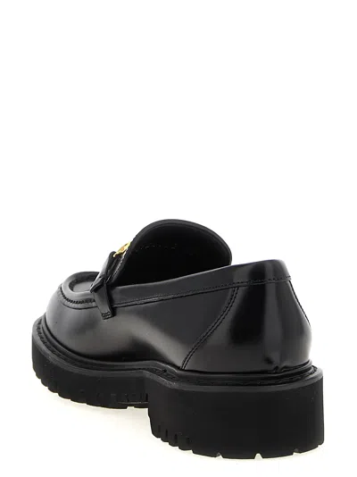 Valentino Garavani Glossy Leather Vlogo Signature Loaf In Black