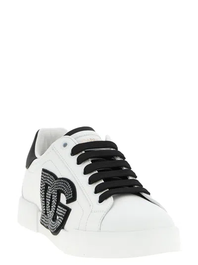 Dolce & Gabbana Portofino Light Strobel Sneaker In Calfskin In Multi