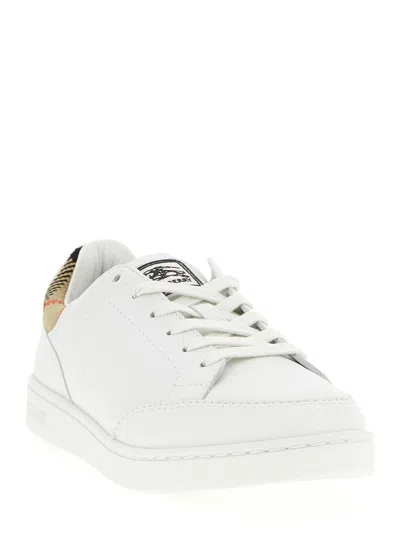 Burberry Low Top Sneakers Contrast Heel Detail Rubber Sole In Multi