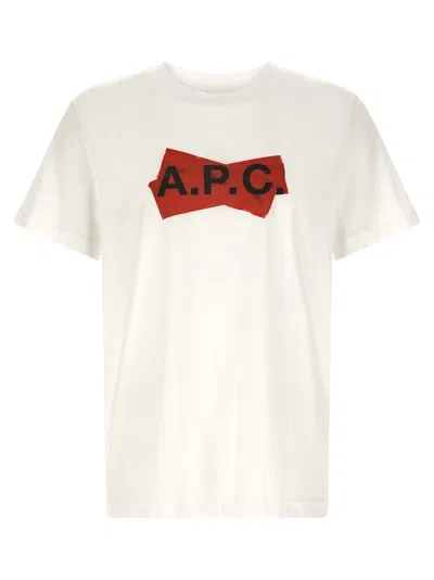Apc Scotch Rouge T-shirt In White