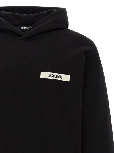 Jacquemus Cotton Fabric Hoodie With Long Sleeves In Black