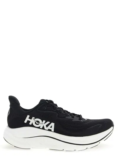 Hoka Clifton 10 Rubber-trimmed Jacquard Running Sneakers In Black