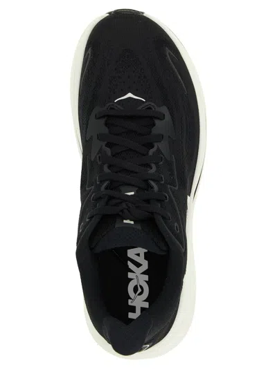 Hoka Clifton 10 Rubber-trimmed Jacquard Running Sneakers In Black