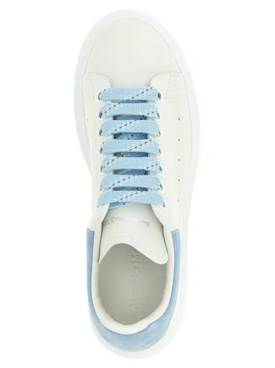 Alexander Mcqueen Oversize Sneakers In White And Light Blue Calf Leather In Multi