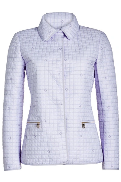 Ferragamo Embroidered Quilted Jacket In Mauve